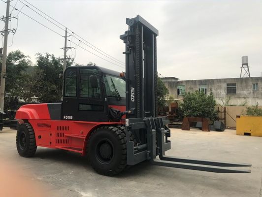 16Ton Forklift αντιστάθμισης φορτηγό με την ευρεία καμπίνα Α άποψης
