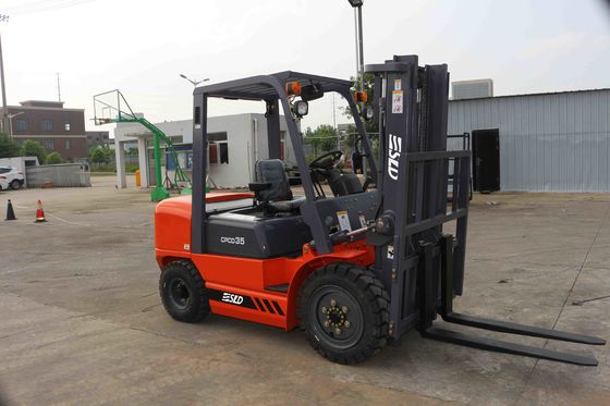 Forklift diesel 3,5 τόνου δύο επιπέδων ελεύθερος ιστός 3m ανελκυστήρων ευρεία άποψη